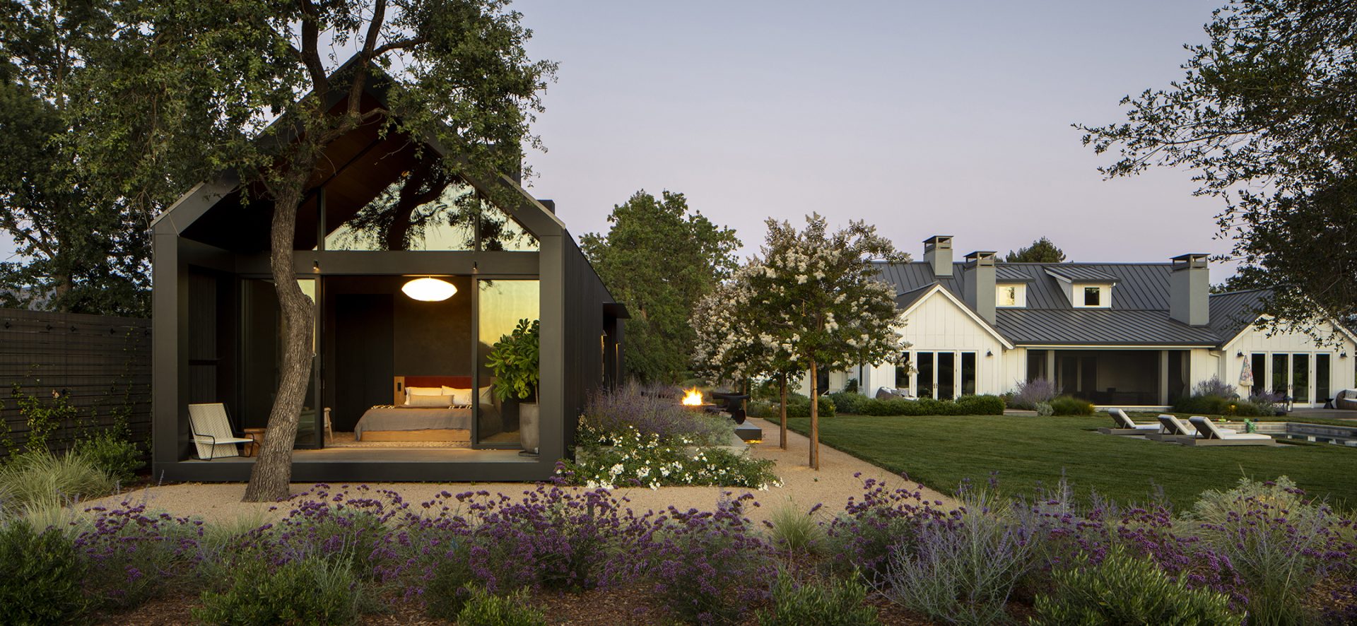 Copy of McKinley_39_web Illuminated Napa Valley estate garden and winery landscape lighting design by Penning Landscapes.